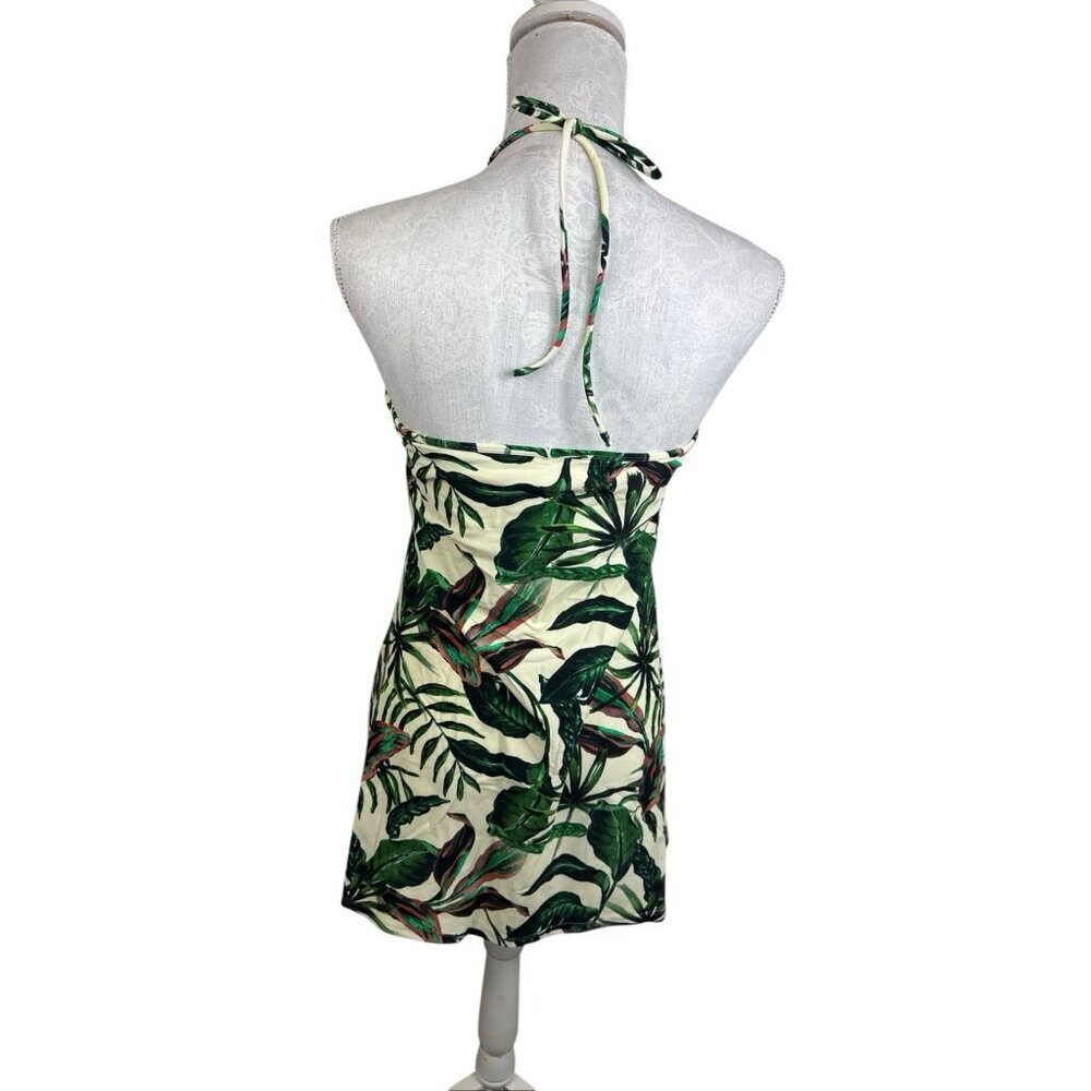 Andie Women's S Waikiki Coverup‎ Swim Dress Stretchy Ivory Palm NWT 9557 - Picture 5 of 16
